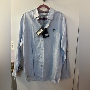Ted Baker Sky Blue Casual Button Down Shirt NWT Size 4 (Large (34) NWT